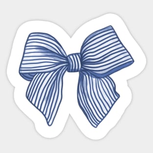 Coquette Navy Blue Bow Sticker